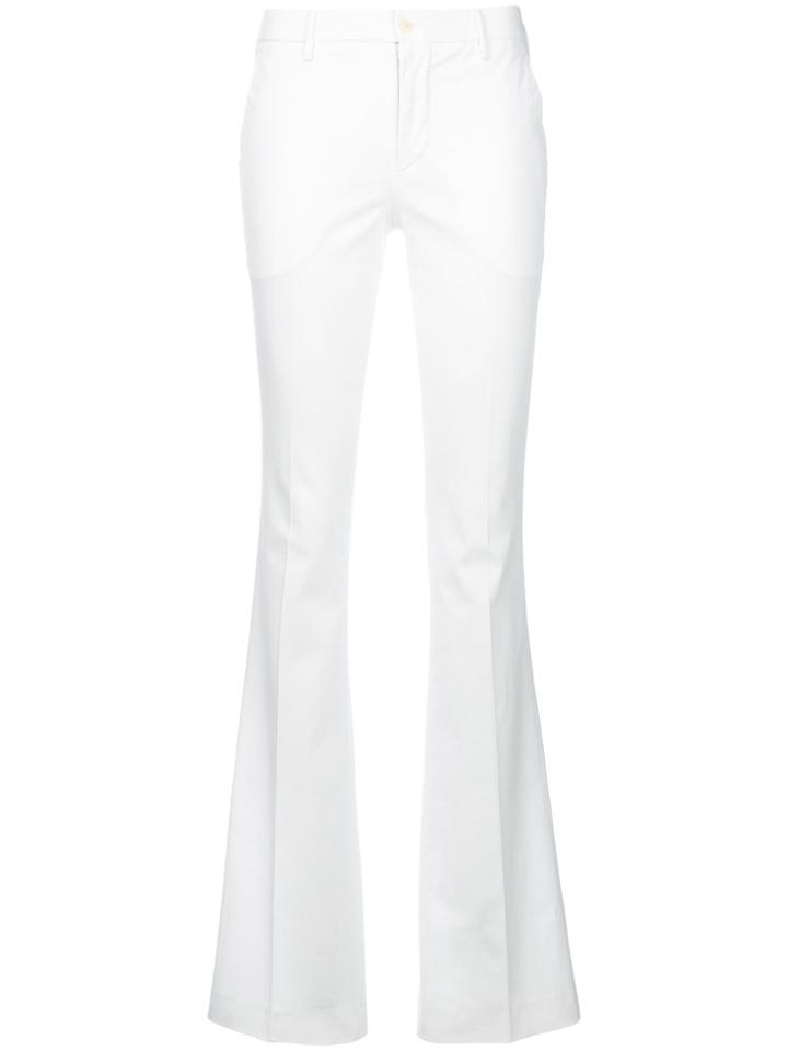 Pt01 Flared High Waisted Trousers - White