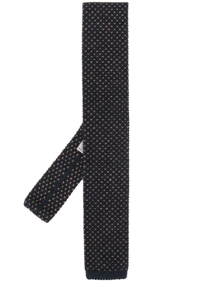 Canali Square-tip Tie - Blue