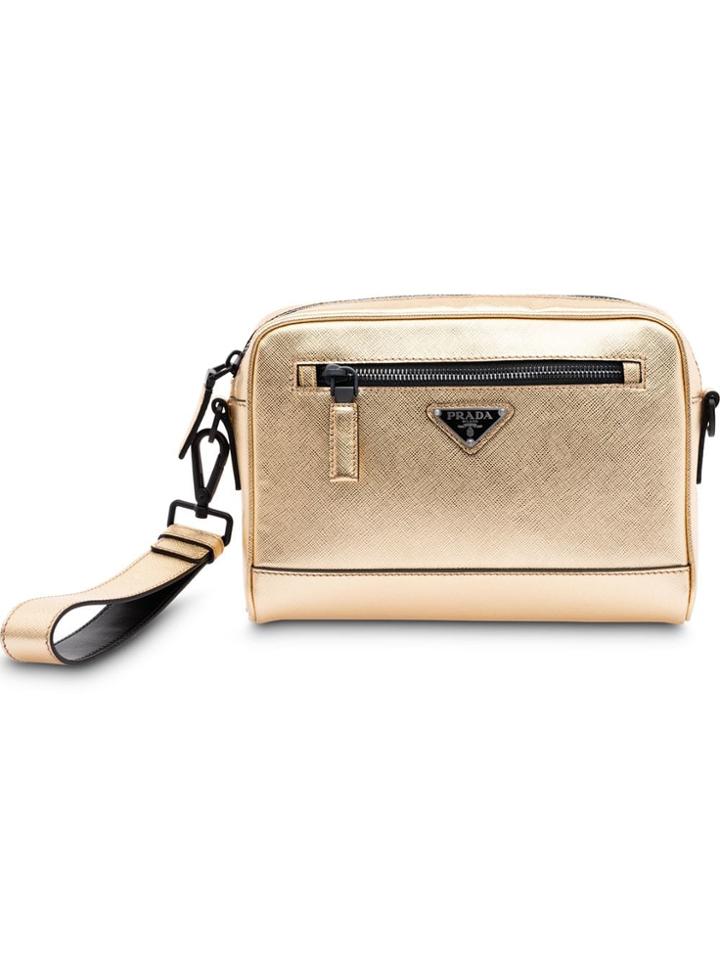 Prada Saffiano Shoulder Bag - Gold