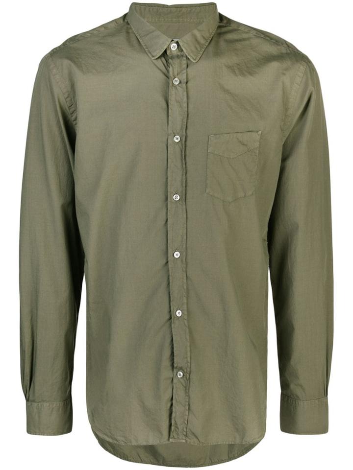 Officine Generale Lipp Stitch Pigment Dyed Shirt - Green