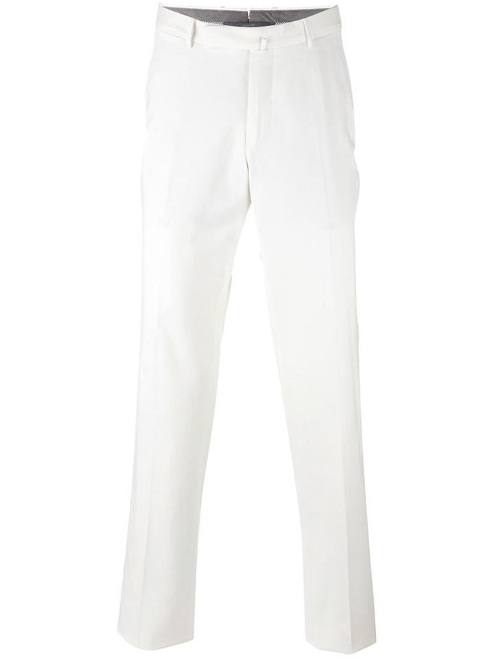 Ermenegildo Zegna Tailored Trousers, Men's, Size: 50, White, Cotton/spandex/elastane