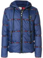Plein Sport Logo Trimmed Padded Jacket - Blue