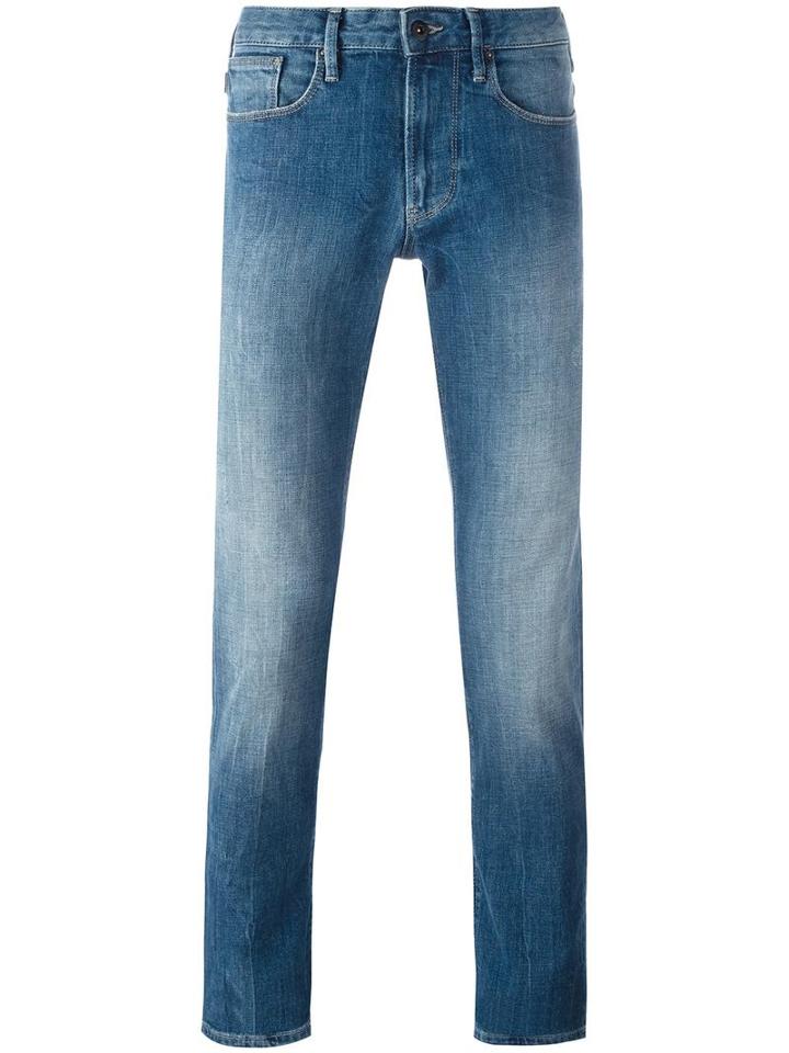 Armani Jeans Slim Fit Jeans, Men's, Size: 34, Blue, Cotton/spandex/elastane