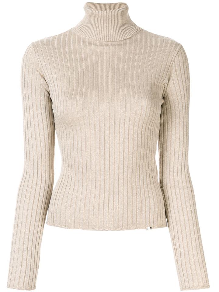 Elisabetta Franchi Fitted Turtleneck Jumper - Gold