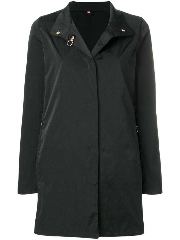 Fay Long Sleeved Trench - Black