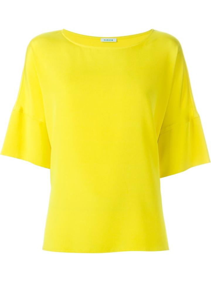P.a.r.o.s.h. Sechiny T-shirt, Women's, Size: Xs, Yellow/orange, Silk/spandex/elastane