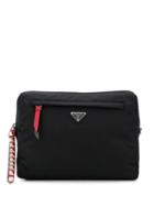 Prada Logo Patch Cross-body Bag - Black