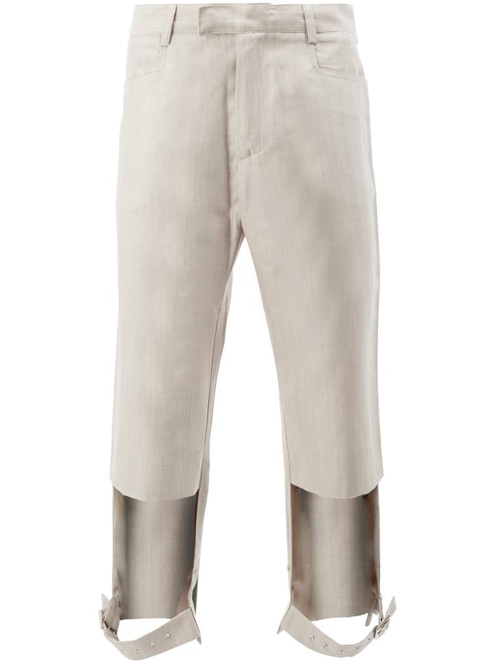 Delada Cut Out Belted Trousers - Nude & Neutrals