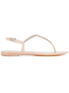 Sergio Rossi Embellished Thong Sandals - Neutrals