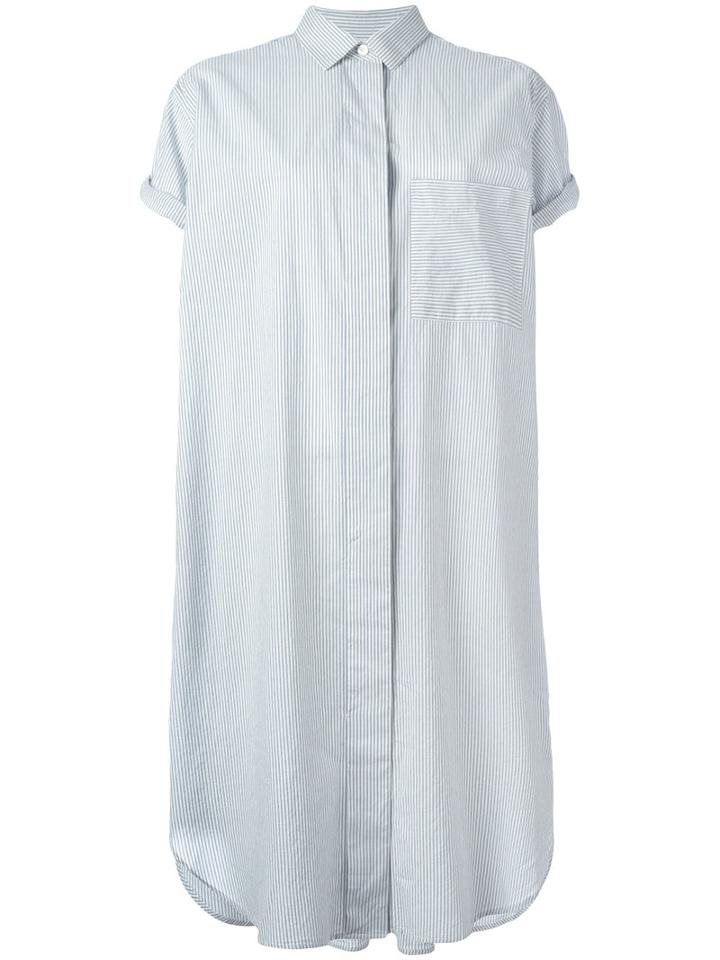 Closed Shortsleeved Shirt Dress, Women's, Size: Xs, Blue, Cotton