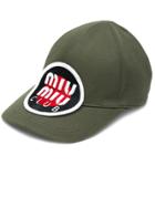 Miu Miu Target Logo Patch Cap - Green