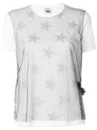 Twin-set - Sheer Polka Star T-shirt - Women - Cotton/polyamide/spandex/elastane - L, White, Cotton/polyamide/spandex/elastane