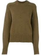 Isabel Marant 'finn' Ribbed Knit Sweater, Women's, Size: 38, Green, Camel Hair/wool/polyimide