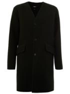 Yang Li Flap Pockets Mid-length Coat, Men's, Size: 48, Green, Virgin Wool
