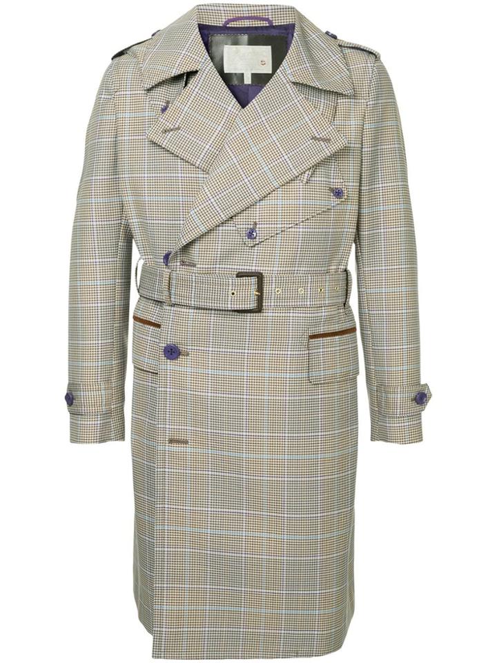 A(lefrude)e Checked Trench Coat - Grey