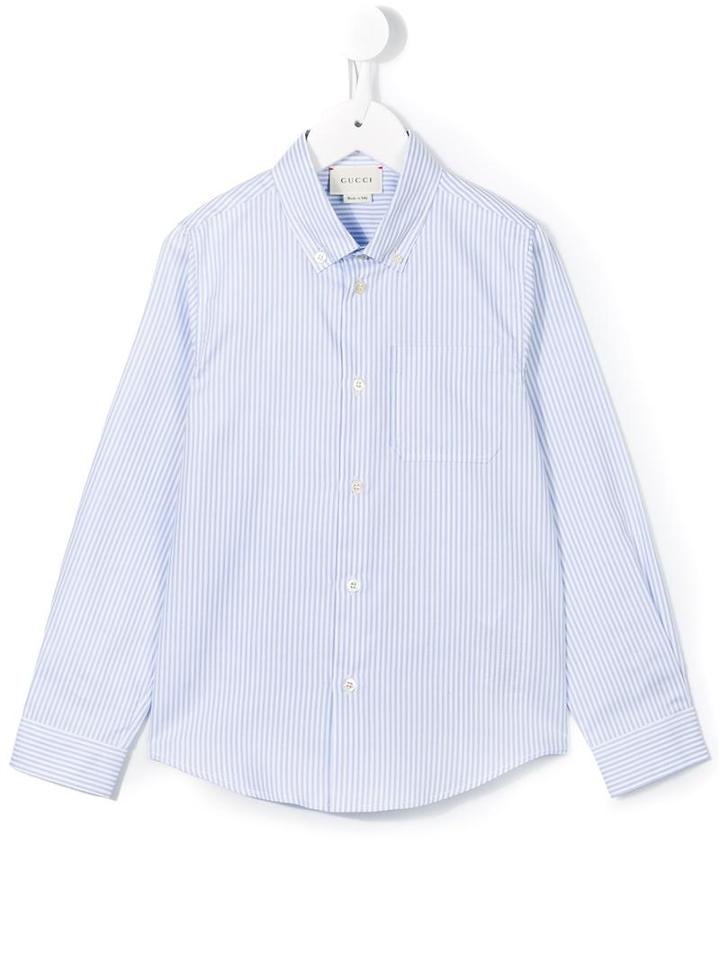 Gucci Kids - Striped Shirt - Kids - Cotton - 5 Yrs, Blue