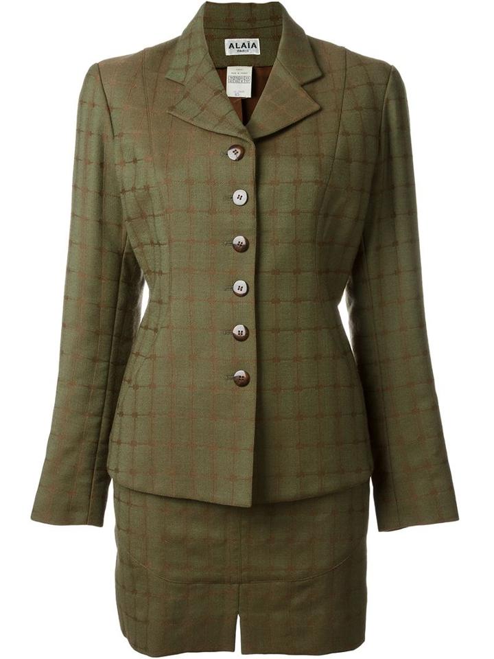 Alaïa Vintage Checked Skirt Suit