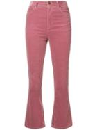 Miu Miu Flared Cropped Corduroy Trousers - Pink