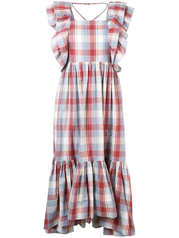 Ulla Johnson Freida Checked Midi Dress - Blue