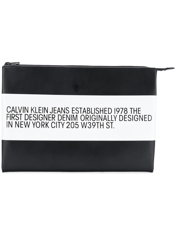 Calvin Klein Jeans Est. 1978 Printed Stripe Pouch Bag - Black