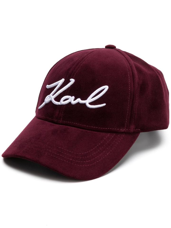 Karl Lagerfeld Logo Baseball Cap - Red
