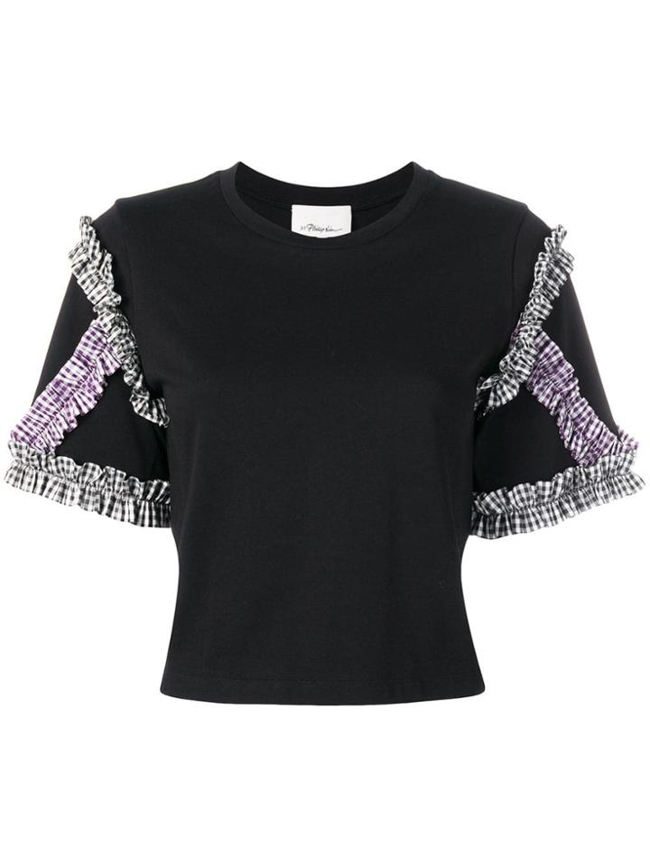 3.1 Phillip Lim Ruffle Sleeves T-shirt - Black