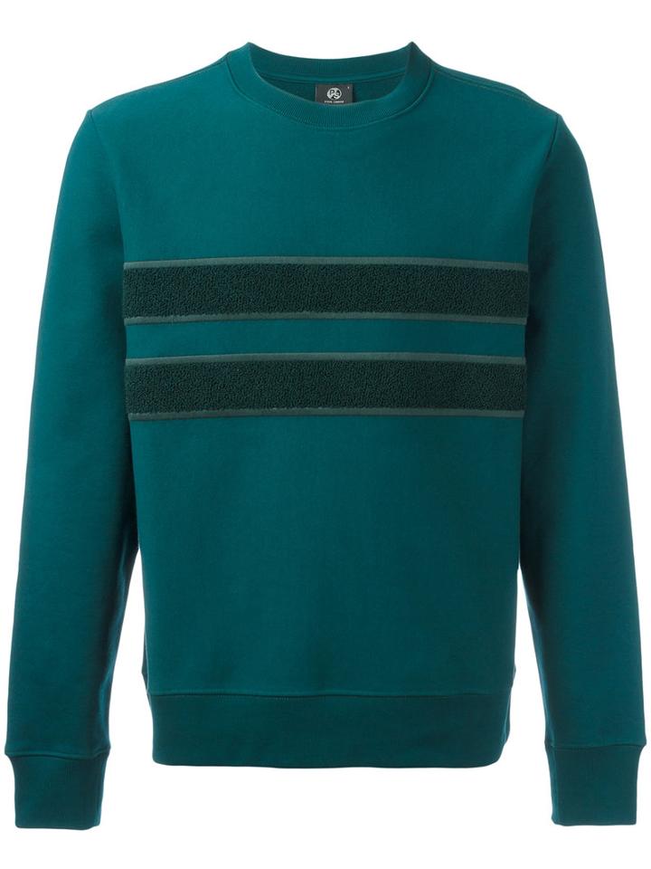 Ps By Paul Smith Contrast Stripe Sweatshirt, Men's, Size: Large, Green, Cotton