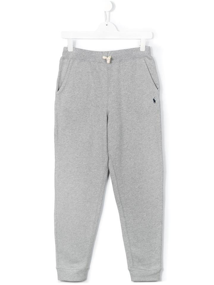 Ralph Lauren Kids Logo Embroidered Track Pants, Boy's, Size: 14 Yrs, Grey