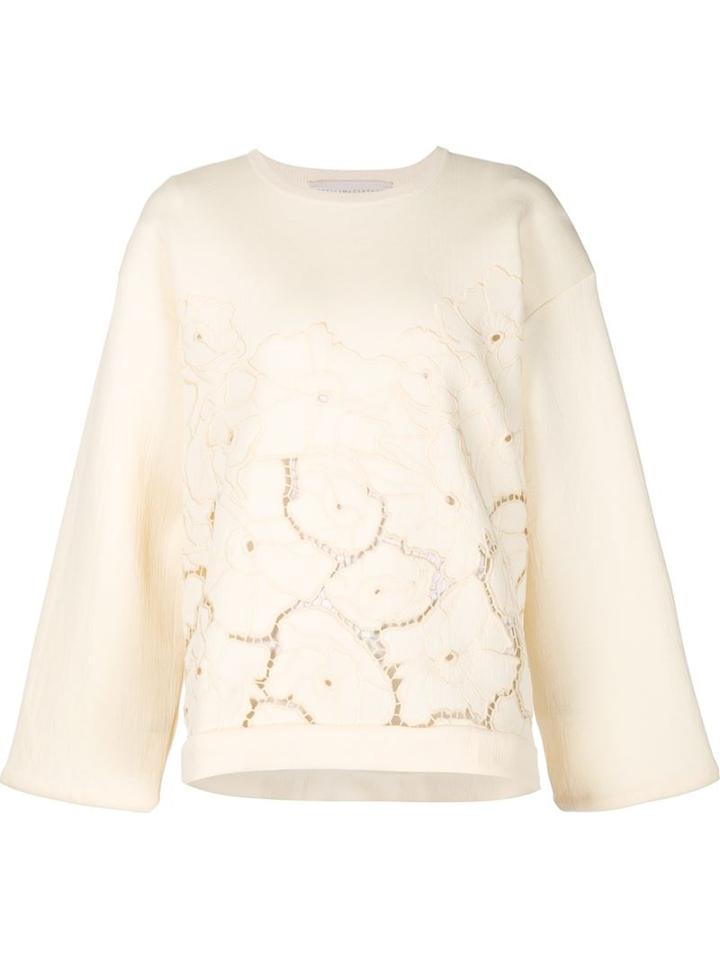 Stella Mccartney Embroidered Flower Sweater, Women's, Size: 42, Nude/neutrals, Cotton/polyamide