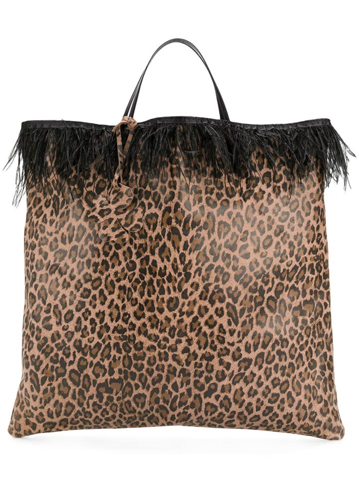 Danielapi Leopard Print Tote - Brown