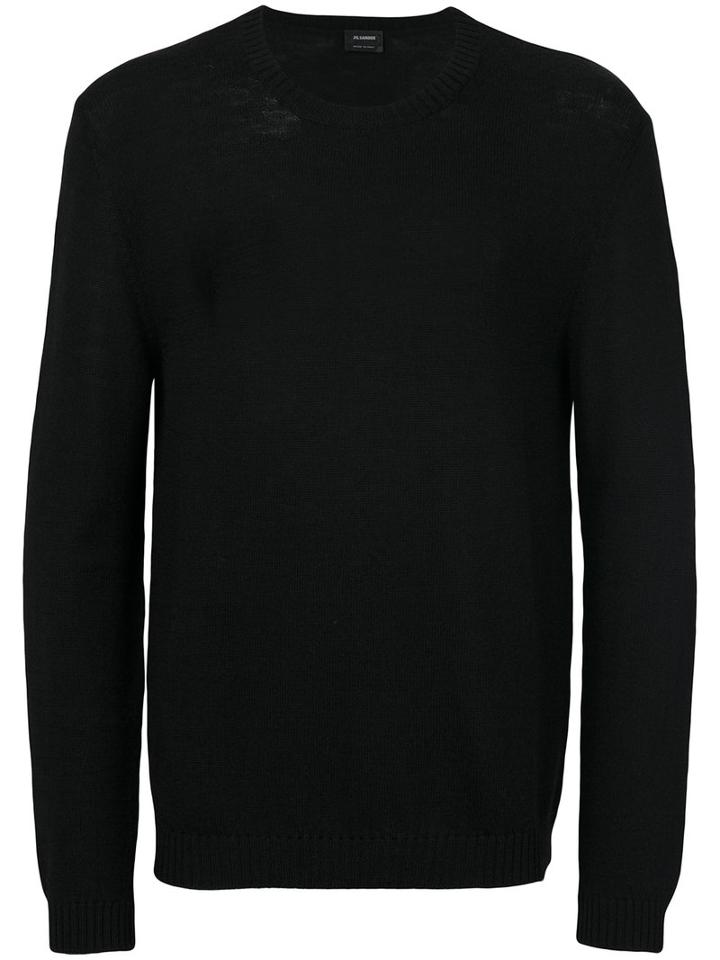 Jil Sander - Crew Neck Knitted Sweater - Men - Wool - 48, Black, Wool
