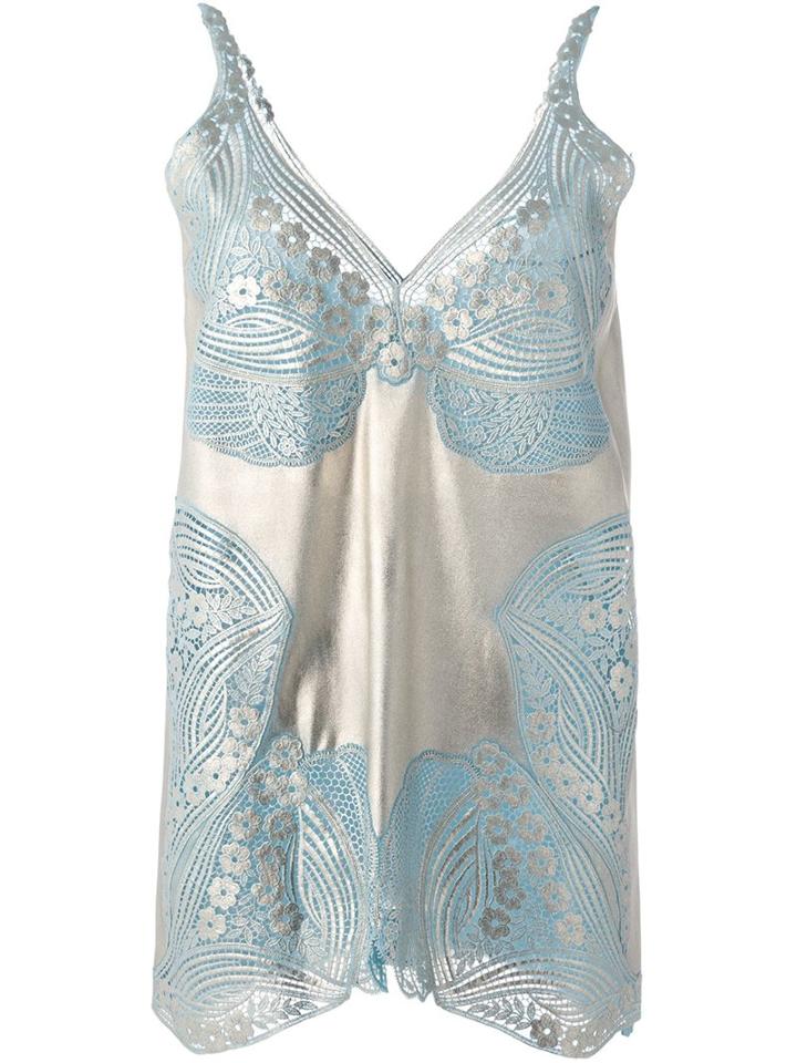 Stella Mccartney 'allison' Top, Women's, Size: 40, Blue, Silk/cotton/acetate/aluminium