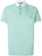Canali Contrast Collar Polo Shirt, Men's, Size: 56, Green, Cotton
