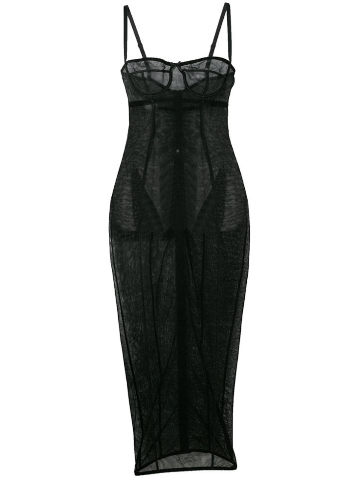 Dolce & Gabbana Sheer Mesh Dress - Black