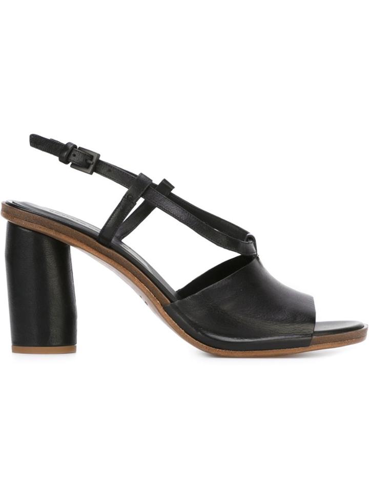 Del Carlo Chunky Heel Sandals - Black