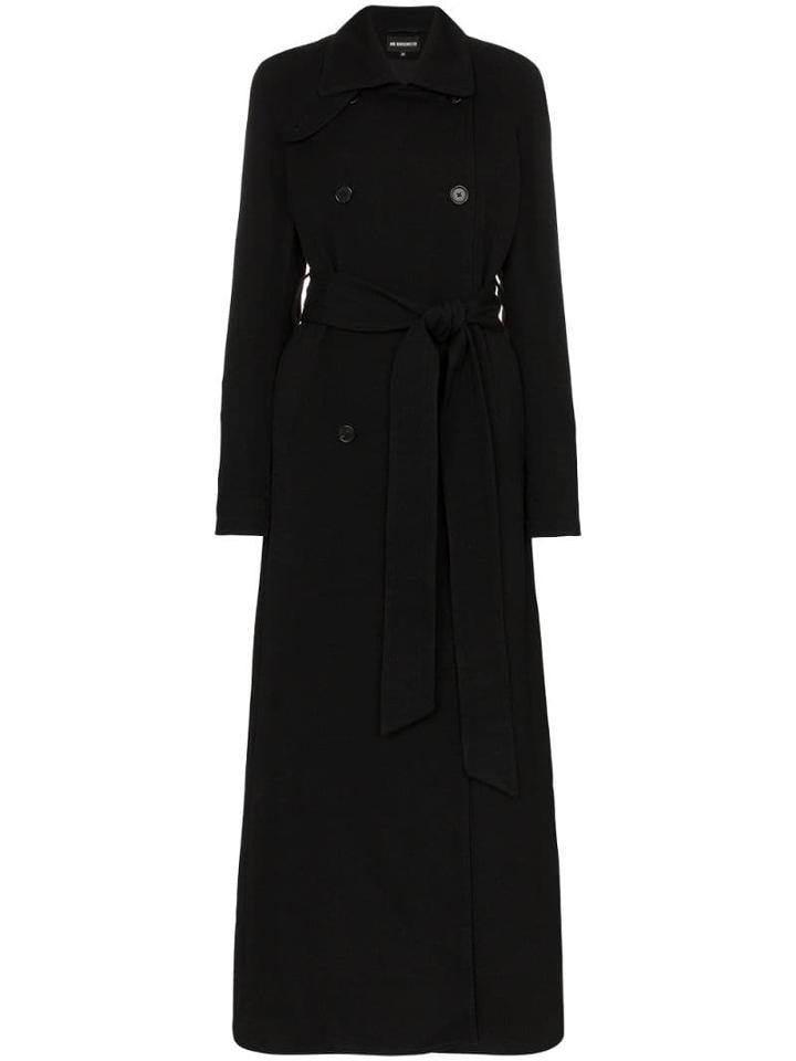Ann Demeulemeester Double-breasted Belted Trench Coat - Black
