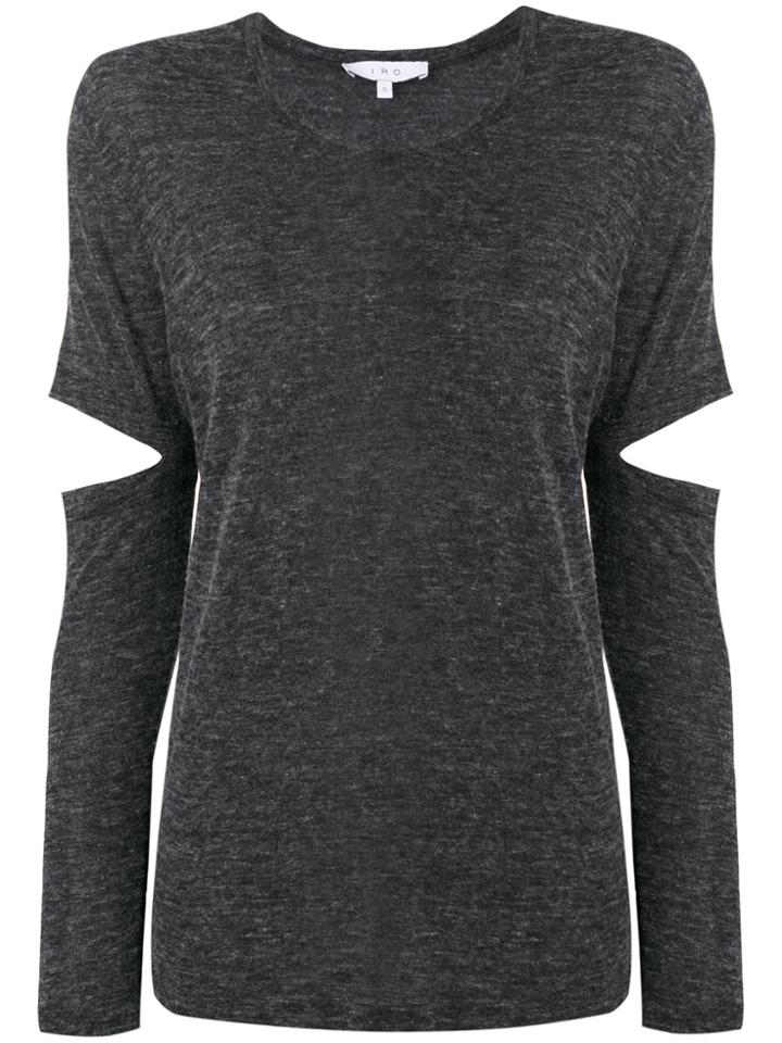Iro Elbow Slits Knitted Top - Grey