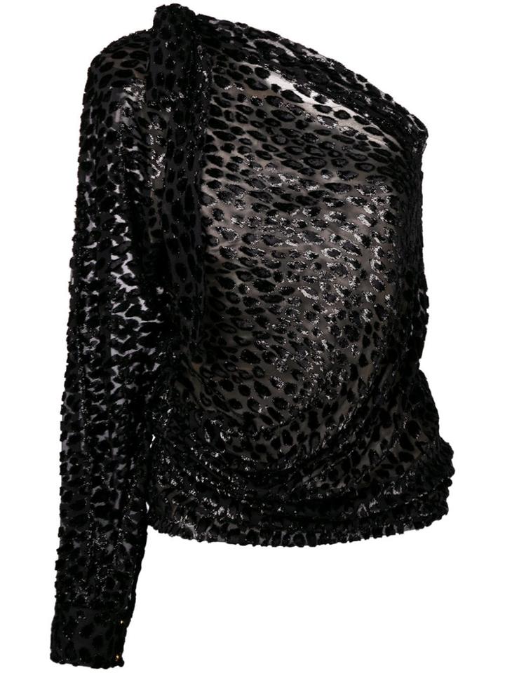 Alexandre Vauthier One-shoulder Sleeved Sheer Dress - Black
