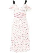 Self-portrait Pleated Polka Dot Dress - White
