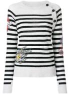 Zadig & Voltaire Reglis Striped Embellished Top - Blue