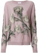 Christian Wijnants Fringed Embroidered Sweater - Nude & Neutrals