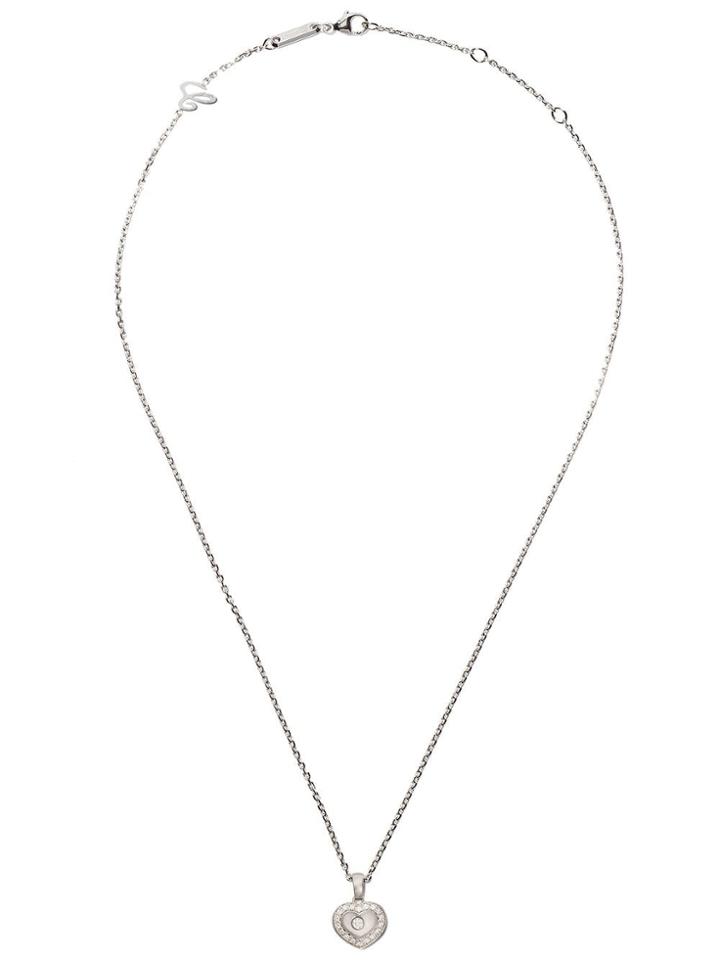 Chopard 18kt White Gold Happy Hearts Diamond Pendant Necklace
