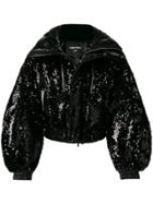 Chen Peng Sequin Puffer Jacket - Black