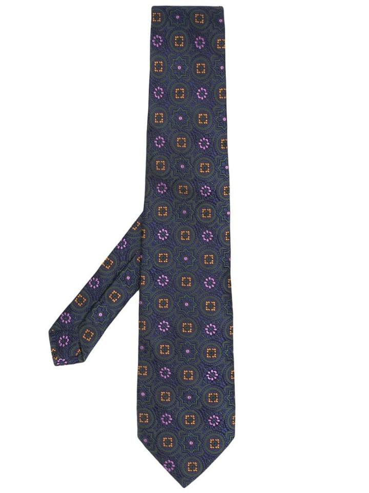 Etro Patterned Silk Formal Tie - Green