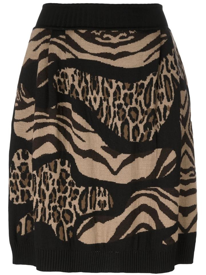 Alberta Ferretti Leopard Zebra Print Skirt