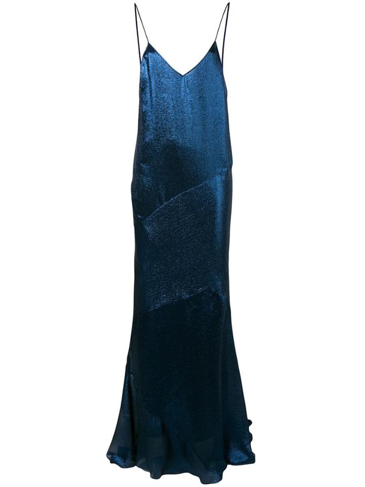 Alexandre Vauthier Spaghetti Strap Gown - Blue