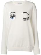 Chiara Ferragni Knitted Crew Neck Sweater - White