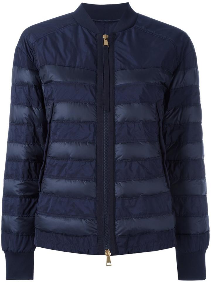 Moncler Brulee Paneled Jacket, Women's, Size: 3, Blue, Polyamide/polyester/feather Down