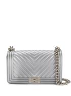 Marc Ellis Foldover Top Chain Crossbody Bag - Silver