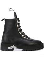 Off-white Leather Hiking Boots - Black